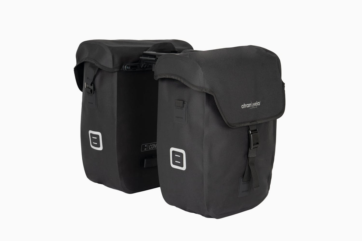 AtranVelo Sidoväskor Commuter – Vattentäta, AVS-kompatibla, 2×26 L (Svart)