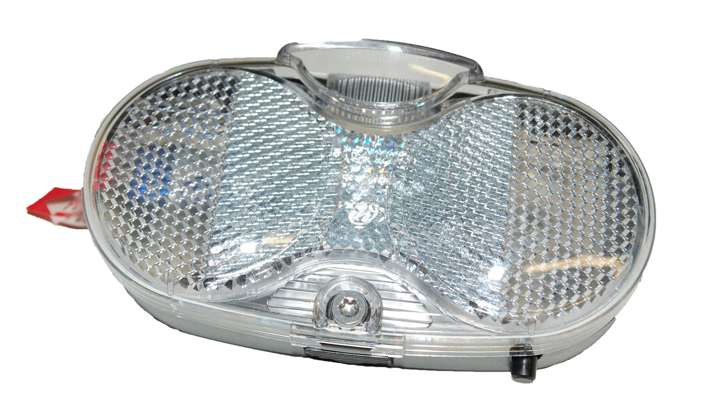 Framlampa herrmans twinle 2 dioder till korg inkl. batterier | SKU:0736106 | 0736106.jpg
