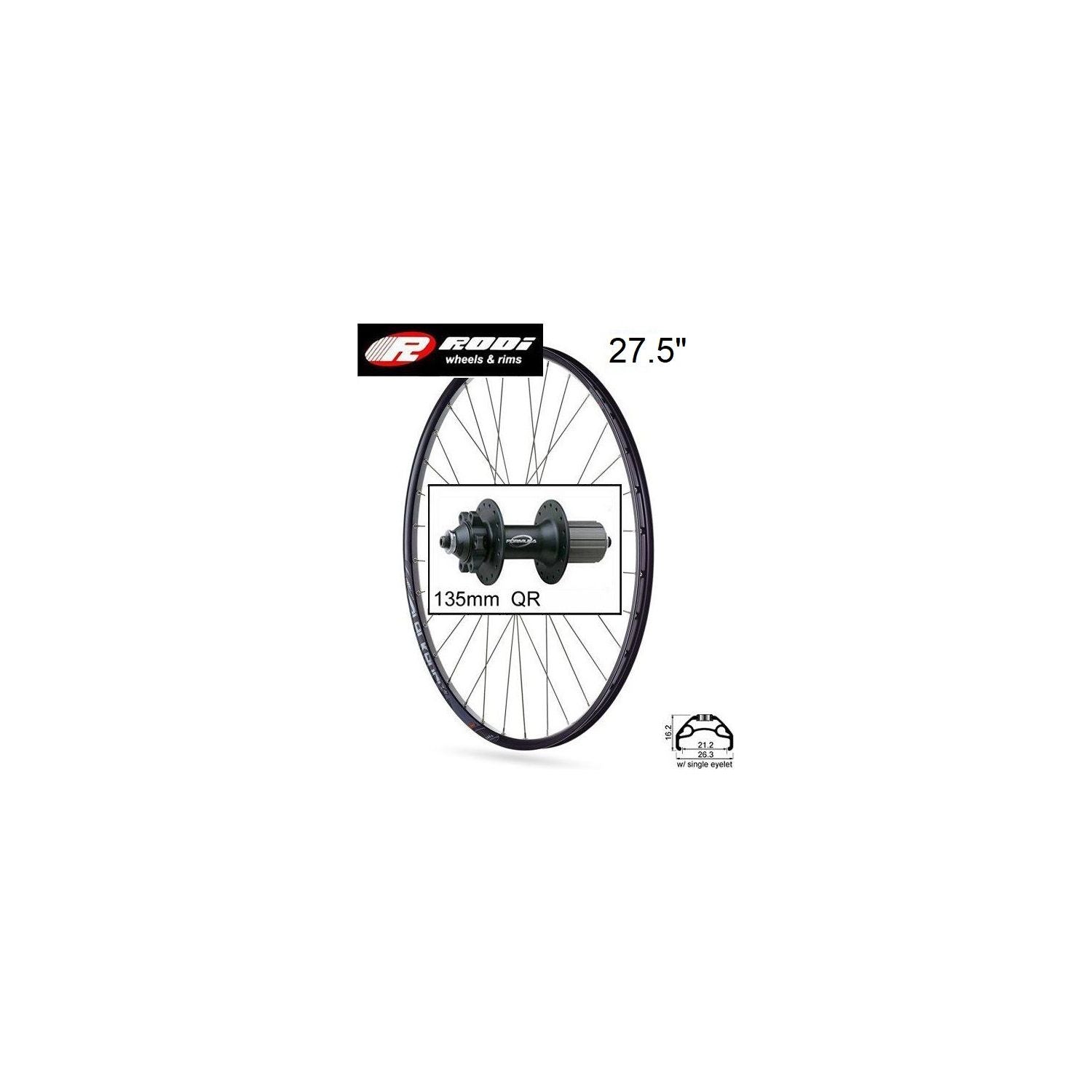 Bakhjul blackrock21 27.5 svart fälg, discnav 135/qr32h | SKU:18-635-953.jpg