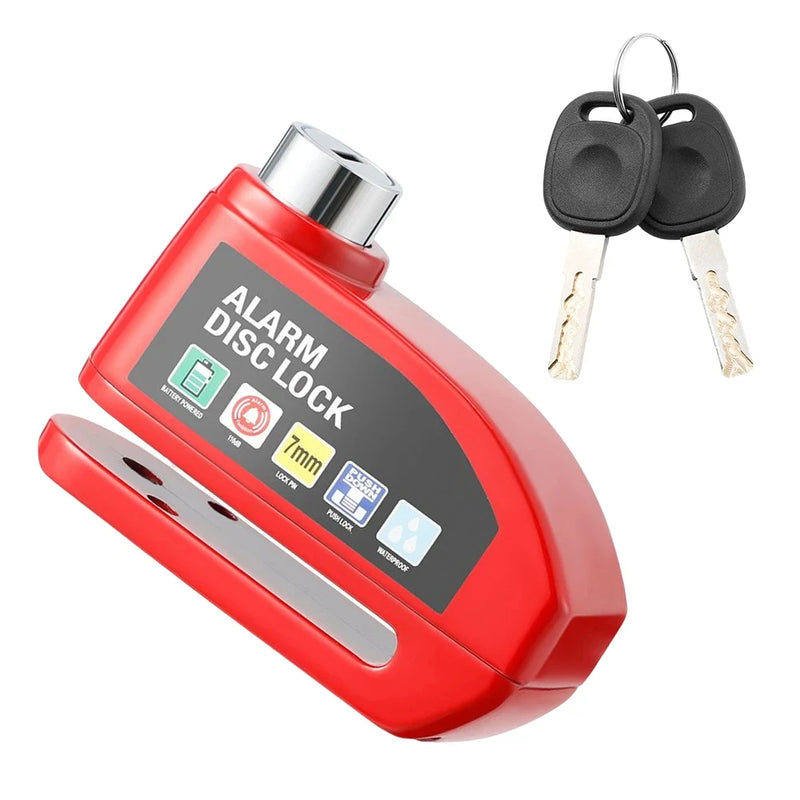 Skivbromslås med 110dB alarm & vajer till Cykel / Elscooter