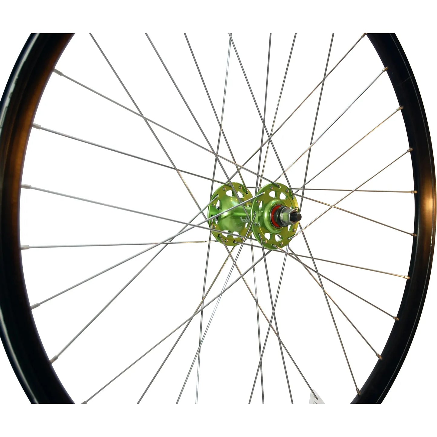 Framhjul 28 svart dubbelb. bike attitude grön nav | SKU:28099-3.webp