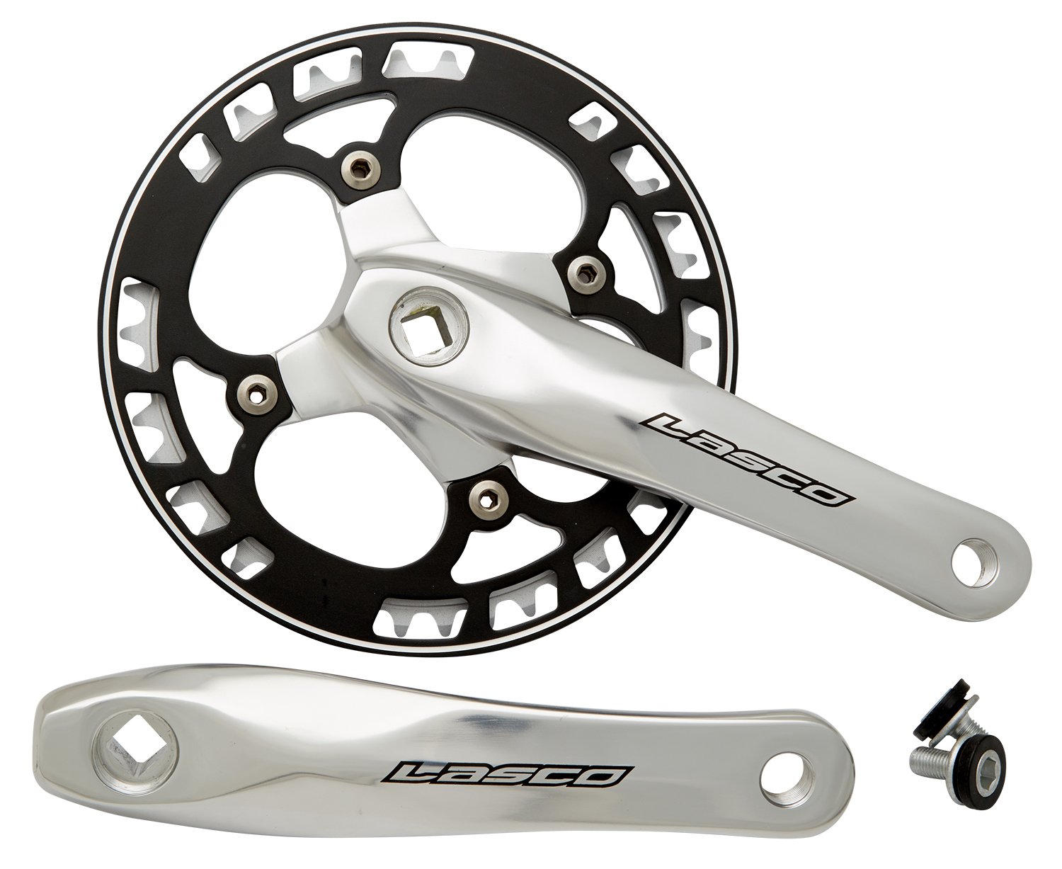 Vevparti lasco 48t 170mm silver med svart disc till 110mm vevlager+8mm | SKU:75917055 | 75917055.jpg